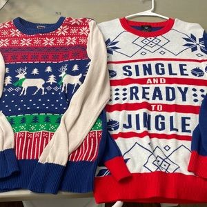 Two Men’s “ugly Christmas sweaters”